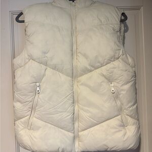Elegant Cream Puffer Vest for Women